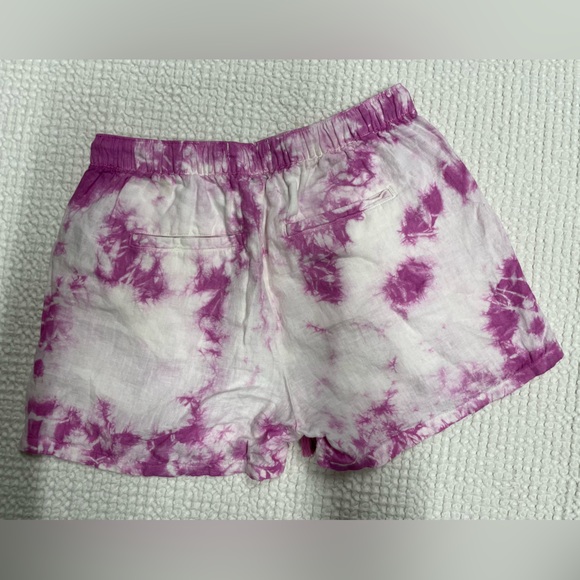 RACHEL ZOE Linen Tie Dye High Rise Pull On Drawstring Waist Tassel Shorts Size S - Picture 4 of 5